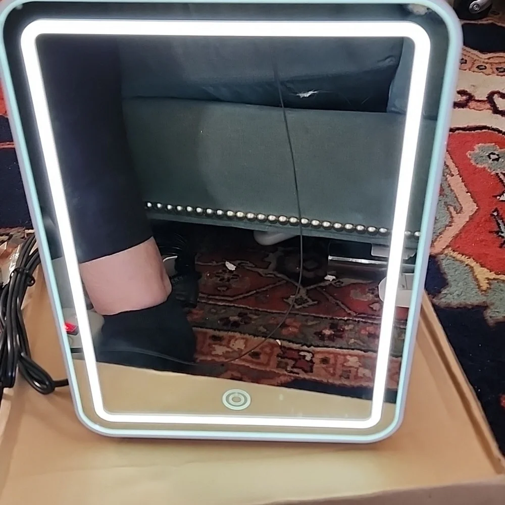 LED mirror Door Mini-fridge. AC power/DC power Cords. Works. For Cosmetics